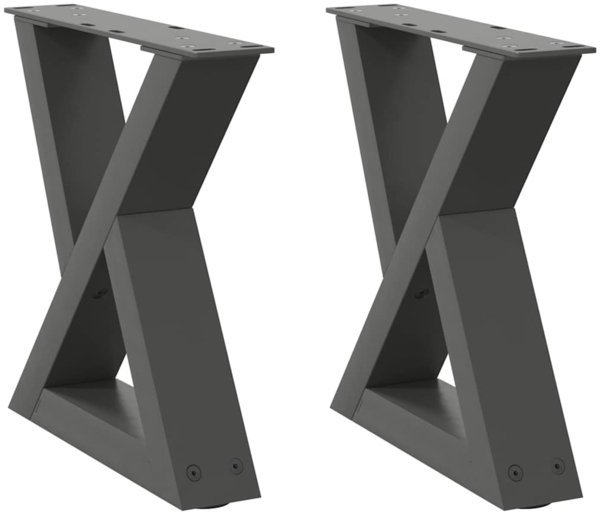 vidaXL Couchtischbeine 2 Stk. Anthrazit 30x(30-31,3) cm Stahl 4012678