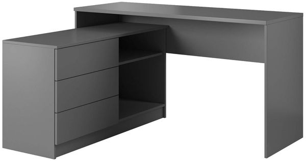 MOEBLO Eckschreibtisch WITO (Weiß/Graphit, Bürotisch Computertisch für Büro, Kinderschreibtisch Schülerschreibtisch), (BxHxT):139x76x51 cm