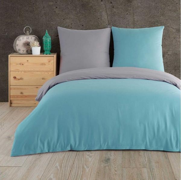 Buymax Bettwäsche Wendebettwäsche, Renforcé, 3 teilig, Premium 100% Baumwolle Bettbezug-Set 200x200 cm mit Reißverschluss