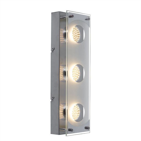 LED Wand- Deckenbeleuchtung, gebürstet, Glas satiniert, B 35 cm
