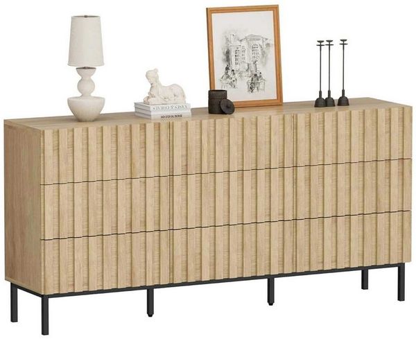 UEV Kommode schmal Sideboard für Wohnzimmer Schlafzimmer Flur (Packung, Aufbewahrungsschrank), Kippsicherung, Aufbewahrungskommode, TV Board Schubladenschrank Buffet
