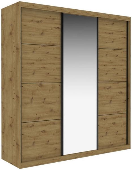 OTTO home Schwebetürenschrank Tonara Schrank, Kleiderschrank 2,00m Breite, Schiebetürenschrank (Schrank mit leichtgängiger Schiebetür, in 4 Farben, Top Ausstattung) inklusive Spiegeltür, 2 Kleiderstangen & 4 Schubkastenauszügen