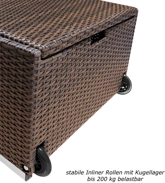 RS Trade 'Verona High' Gartenliege, verstellbare Rückenlehne, Poly-Rattan, 200 x 70 x 40 cm Bild 4