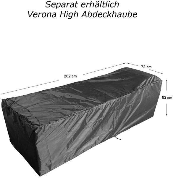 RS Trade 'Verona High' Gartenliege, verstellbare Rückenlehne, Poly-Rattan, 200 x 70 x 40 cm Bild 10