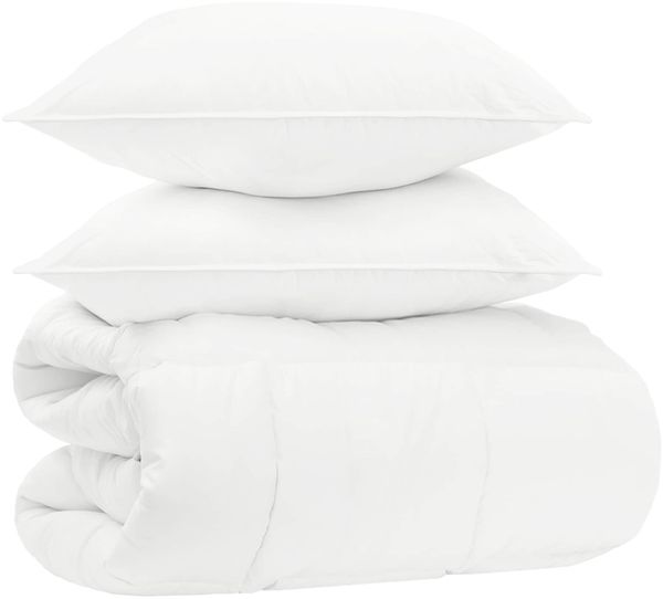 vidaXL Bettwäsche-Set Weiß 140 x 220 cm Baumwolle, Bambus, Polyester 3432243