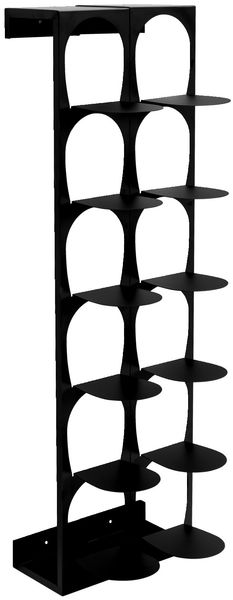 XORA 'SHOE' Schuhregal, Metall schwarz, 30 x 100 x 30 cm, pulverbeschichtet