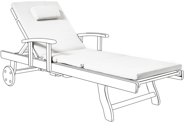 Beliani 'TOSCANA JAVA AMANTEA PREMIUM' Liegenauflage, Polyester cremeweiß, 189x58 cm