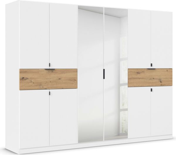 rauch Kleiderschrank, Drehtürenschrank TICAO, 10-türig, 2 Spiegeltüren, 2 Schubkästen, inkl. Türdämpferset, Alpinweiß, 271 x 210 x 54 cm Bild 3