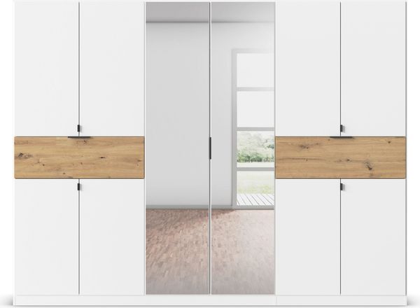 rauch Kleiderschrank, Drehtürenschrank TICAO, 10-türig, 2 Spiegeltüren, 2 Schubkästen, inkl. Türdämpferset, Alpinweiß, 271 x 210 x 54 cm Bild 2