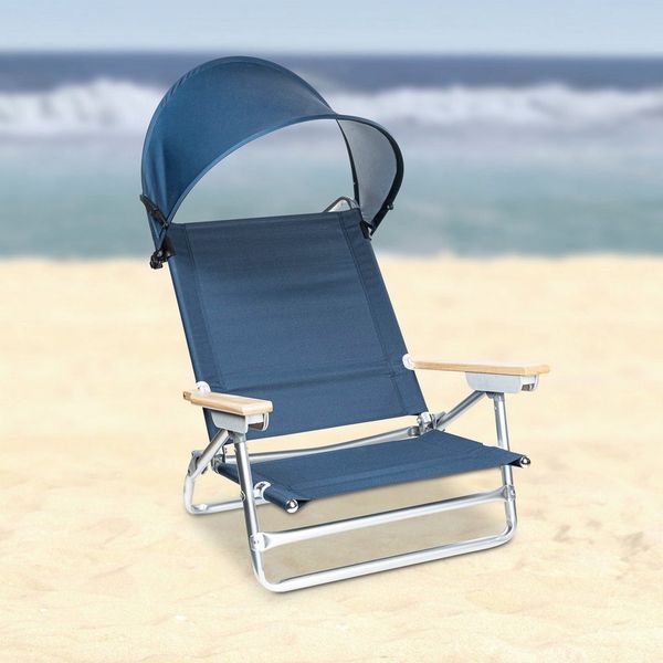 GartenHero Campingstuhl Strandstuhl Sonnenschutz Campingstuhl Anglerstuhl Strandliege