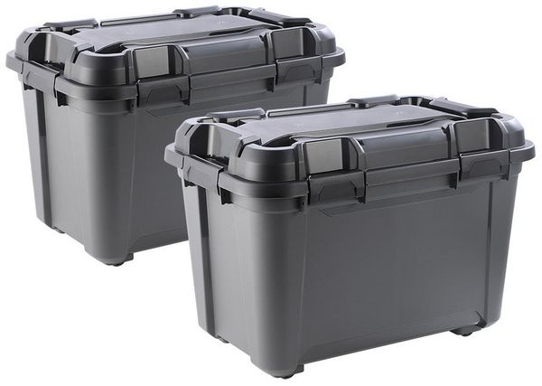 Kreher Aufbewahrungsbox 'Bunker' aus Kunststoff, wasserdicht & stapelbar, Set wählbar