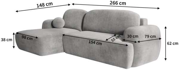 Masseno Ecksofa MODENZA mit Schlaffunktion L-Form, Sofa mit Bettkasten Bild 2