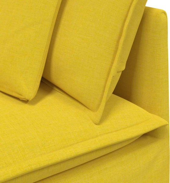 vidaXL Modulares Sofa mit Fußhocker Kissen Stoff Hellgelb 3321215 Bild 8