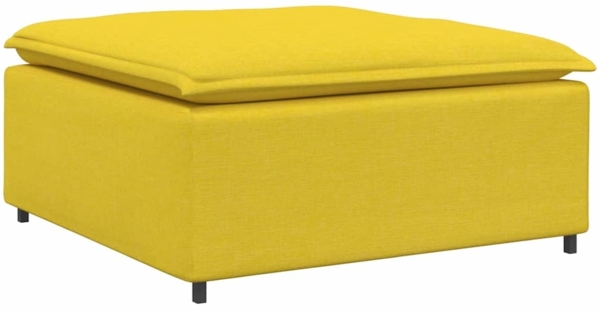vidaXL Modulares Sofa mit Fußhocker Kissen Stoff Hellgelb 3321215 Bild 3