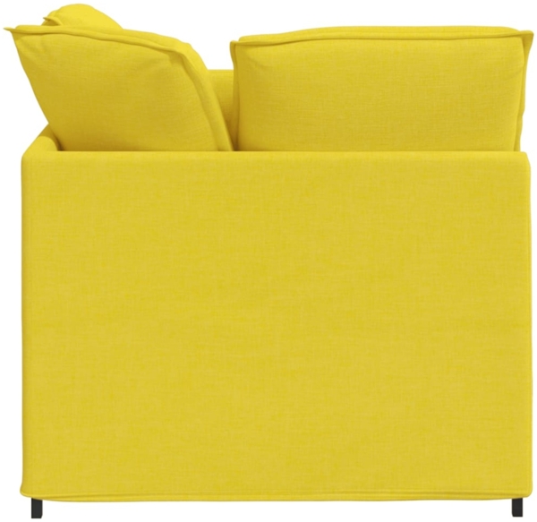 vidaXL Modulares Sofa mit Fußhocker Kissen Stoff Hellgelb 3321215 Bild 5