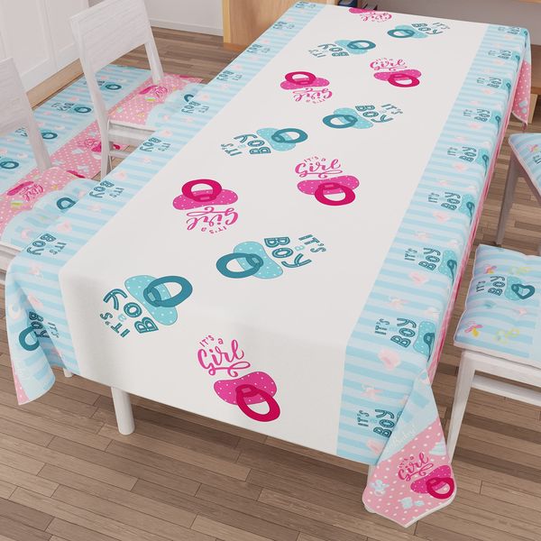 PETTI Artigiani Italiani - Tischdecke, schmutzabweisend, rechteckig, für Partys und Babys, Küchentisch, Design: Party, 04x6 Sitzer (140x180 cm), 100% Made in Italy