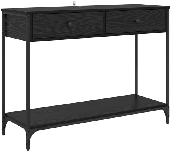 vidaXL Konsolentisch Schwarz Eichen-Optik 100 x 34,5 x 75 cm 882243