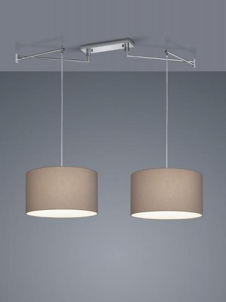 Helestra 2er-Pendelleuchte CERTO 45cm Chintz Mocca 26/1847. 04/9288