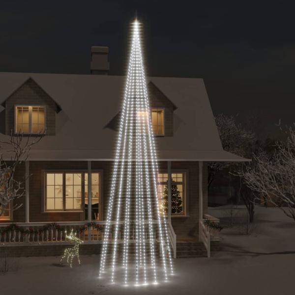 vidaXL LED-Weihnachtsbaum für Fahnenmast Kaltweiß 1134 LEDs 800 cm 343531