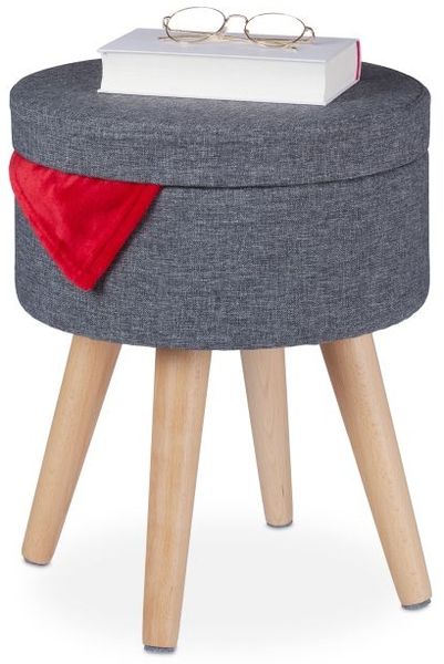 Relaxdays Runder Sitzhocker mit Tischfunktion
