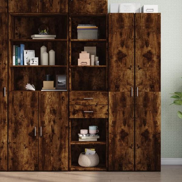 vidaXL Highboard Räuchereiche 45x42,5x185 cm Holzwerkstoff 3281452