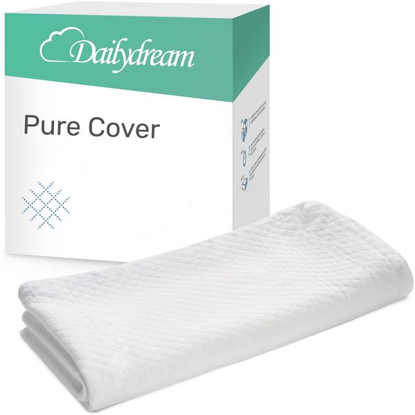 Dailydream Topper Bezug Pure 90x200x5 cm | Matratzentopper Ersatzbezug | Waschbar, rutschfest & atmungsaktiv | Bezug fr Topper 60% Polyester, 40% Viskose | OEKO-TEX-zertifiziert