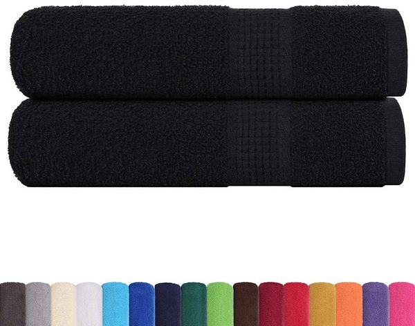 vidaXL Handtücher FROGN 2 Stk. Schwarz 50x100 cm 360 g/m² 136950 Bild 2