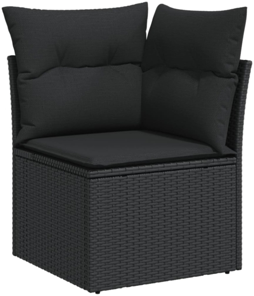 vidaXL 9-tlg. Garten-Sofagarnitur mit Kissen Schwarz Poly Rattan 3224599 Bild 5