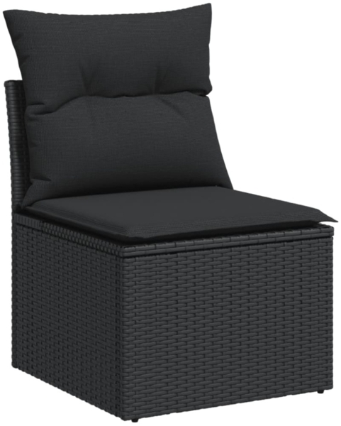vidaXL 9-tlg. Garten-Sofagarnitur mit Kissen Schwarz Poly Rattan 3224599 Bild 10