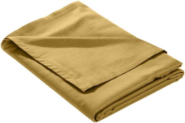 Mako Satin Bettlaken ohne Gummizug gold 160x260cm