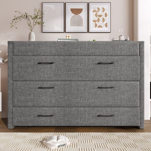 Odikalo Schrankbett Polsterbett Einzelbett 140x200 mit Schublade und USB (Mit einer Schublade,Mobiles Schrankbett mit Ablagefach am Bett, mit USB- und Typ-C-Anschlüssen, Umbaubares Plattformbett, Ohne Matratze,Leinen, Beige) /gray