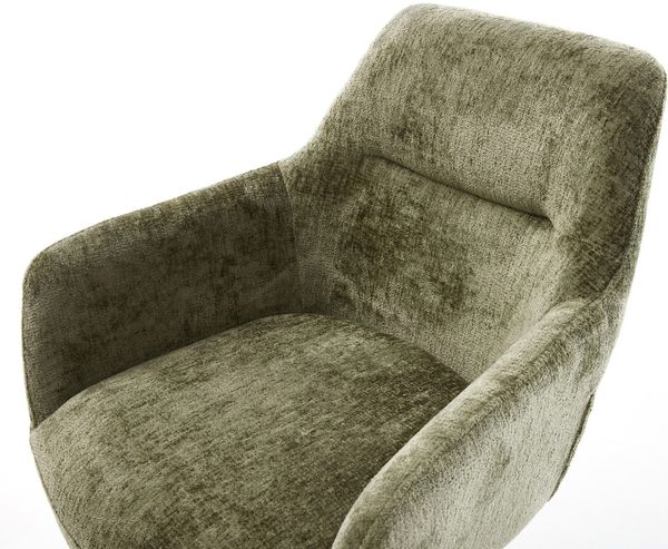 Esszimmerstuhl Pejo-Flex Chenille Olive 4-Fuß konisch Schwarz Taschenfederkern Bild 4