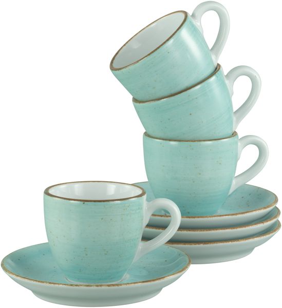 Vintage Nature Aqua, Espresso Set 8-tlg (mo)