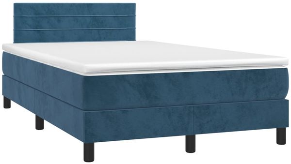vidaXL Boxspringbett mit Matratze & LED Dunkelblau 120x200 cm Samt 3134457 Bild 3