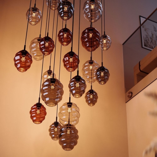 s.luce Echos Galerieleuchte 5-flammig Ø 60cm Baldachin Ø 18/25cm Klar, Weiß Bild 4