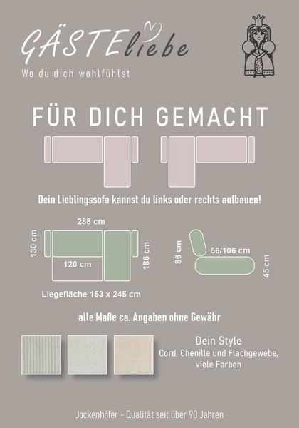 Jockenhöfer Gruppe Ecksofa Kampen L-Form, B: 288 cm, Liegefl. 153x245 cm, mit Bettfunktion, Bettkasten & Zierkissen, Federkern Bild 4