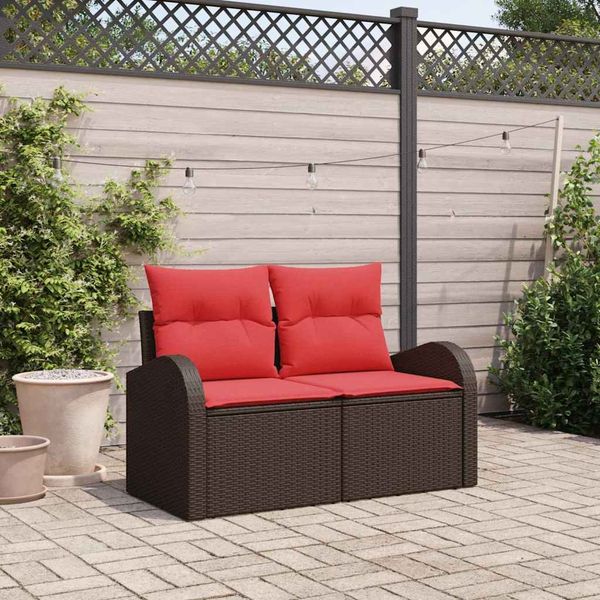 vidaXL Gartensofa Braun 124 x 62 x 85 cm Poly-Rattan 42006738
