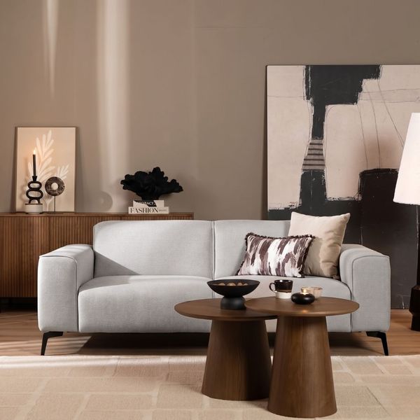 Bronx71 Design Sofa Vegas 2,5-Sitzer Stoff hellgrau