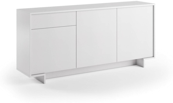 Dmora Sideboard Aronne, Wohnzimmer-Sideboard, Wohnzimmer-Buffet mit 3 Türen und 1 Schublade, 100 % Made in Italy, 170 x 42 x 78 cm, Weiß Bild 1
