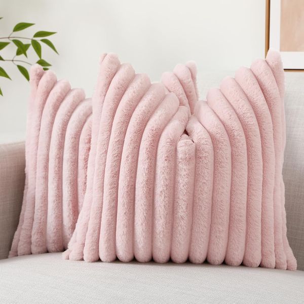 ABC Kissenbezug, rosa, Polyester / Plüsch, 5 x 20 x 20 cm