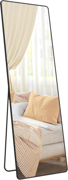 Songmics Ganzkörperspiegel, Rahmen aus Aluminiumlegierung tintenschwarz, 160x50 cm