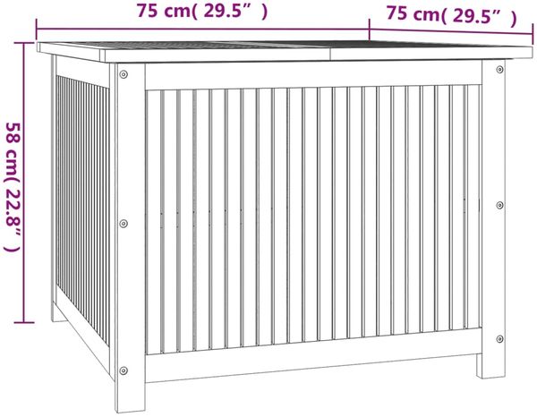 vidaXL Gartenbox 75x75x58 cm Massivholz Akazie 319706 Bild 7
