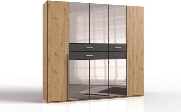 Kleiderschrank >Denver< (B/H/T: 225x208x58 cm) in Artisan-Eiche-Nachbildung