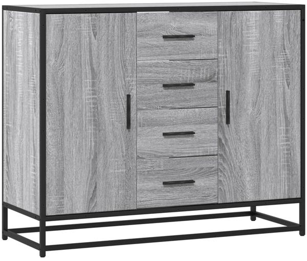 Sideboard, Kommode Grau Sonoma 92x35x76 cm Holzwerkstoff j1690p