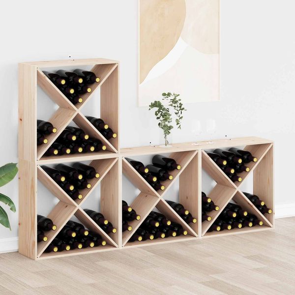 vidaXL Weinregal 4 pcs Natur 62 x 25 x 62 cm Massives Kiefernholz 893316