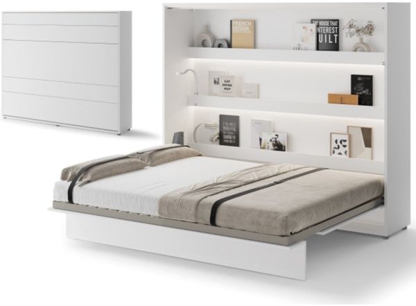 yourhouse24 Schrankbett Bed Concept BC-14 160x200 Wandklappbett Horizontal Lenart Gästebett