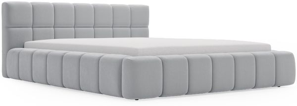 GRAINGOLD Alicante Doppelbett 140x200, Polsterbett mit Bettkasten, Velour-Stoff, Hellgrau Bild 2