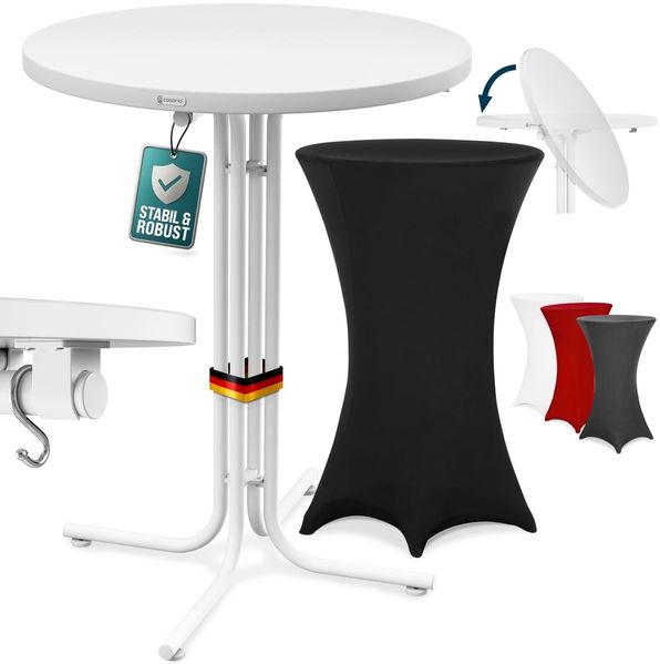 CASARIA® Stehtisch mit Husse 70 cm Schwarz