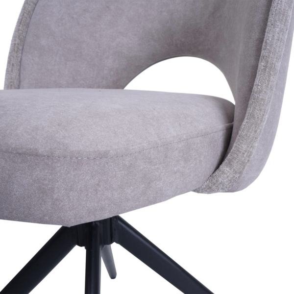 6er-Set Esszimmerstuhl HWC-N72, Polster-Küchenstuhl, drehbar Auto-Return, Stoff/Textil (420g/m²) Öko-Tex ~ hellgrau Bild 7