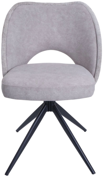 6er-Set Esszimmerstuhl HWC-N72, Polster-Küchenstuhl, drehbar Auto-Return, Stoff/Textil (420g/m²) Öko-Tex ~ hellgrau Bild 4